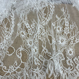 Embroidered Lace Fabric with Eyelash Scallop