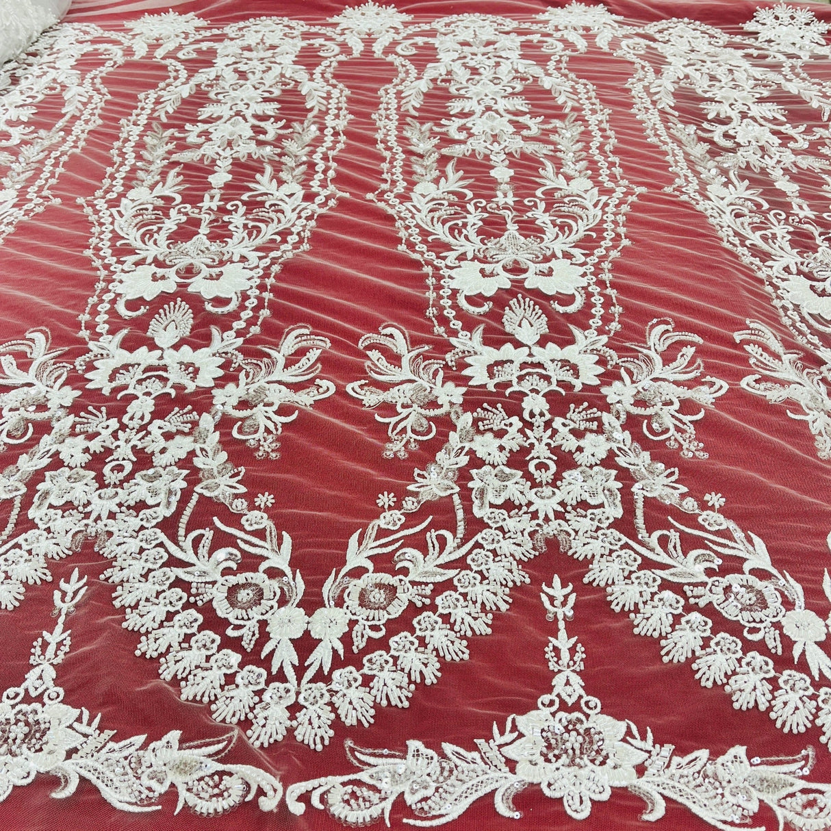 Beaded Embroidered Lace Mesh