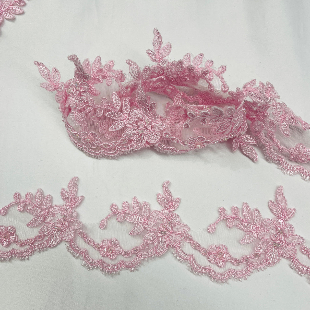 Beaded Corded Lace Trim 3" Wide