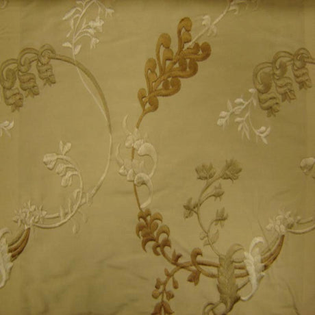 Bergamo Silk Fabric - Embroidered Floral, 54" Width (1 Yard)