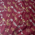 Bergamo Silk Fabric - Embroidered Floral, 54" Width (1 Yard)