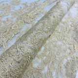Embroidered Bridal Lace White Mesh