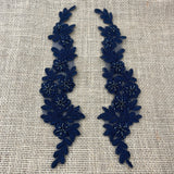 Beaded Corded Floral Lace Applique