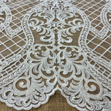 Beaded Corded Bridal Lace Dark Ivory