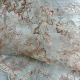 Lace USA 100 Percent Polyester Net Mesh Fabric - Embroidered Lace, 51" Width (1 Yard)