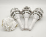 7" White Foam Bouquet Holder – Pack of 6