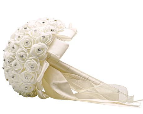8" Diameter Ivory Artificial Small Foam Rose Bouquet – Pack of 1