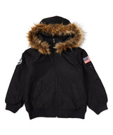 Air Force Bomber Jacket With Hood - Boys Bomber Jacket, Navy, Black, Grey, Hooded, Color Block (1 Piece)