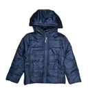 Boy's Zipper Hooded Puffer Jacket Polyester Fabric - Hooded, Water-Resistant, Navy, Black, Royal Blue, Red, D. Grey (1 Piece)