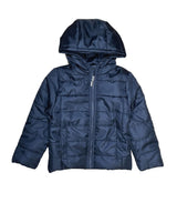 Boy's Zipper Hooded Puffer Jacket Polyester Fabric - Hooded, Water-Resistant, Navy, Black, Royal Blue, Red, D. Grey (1 Piece)