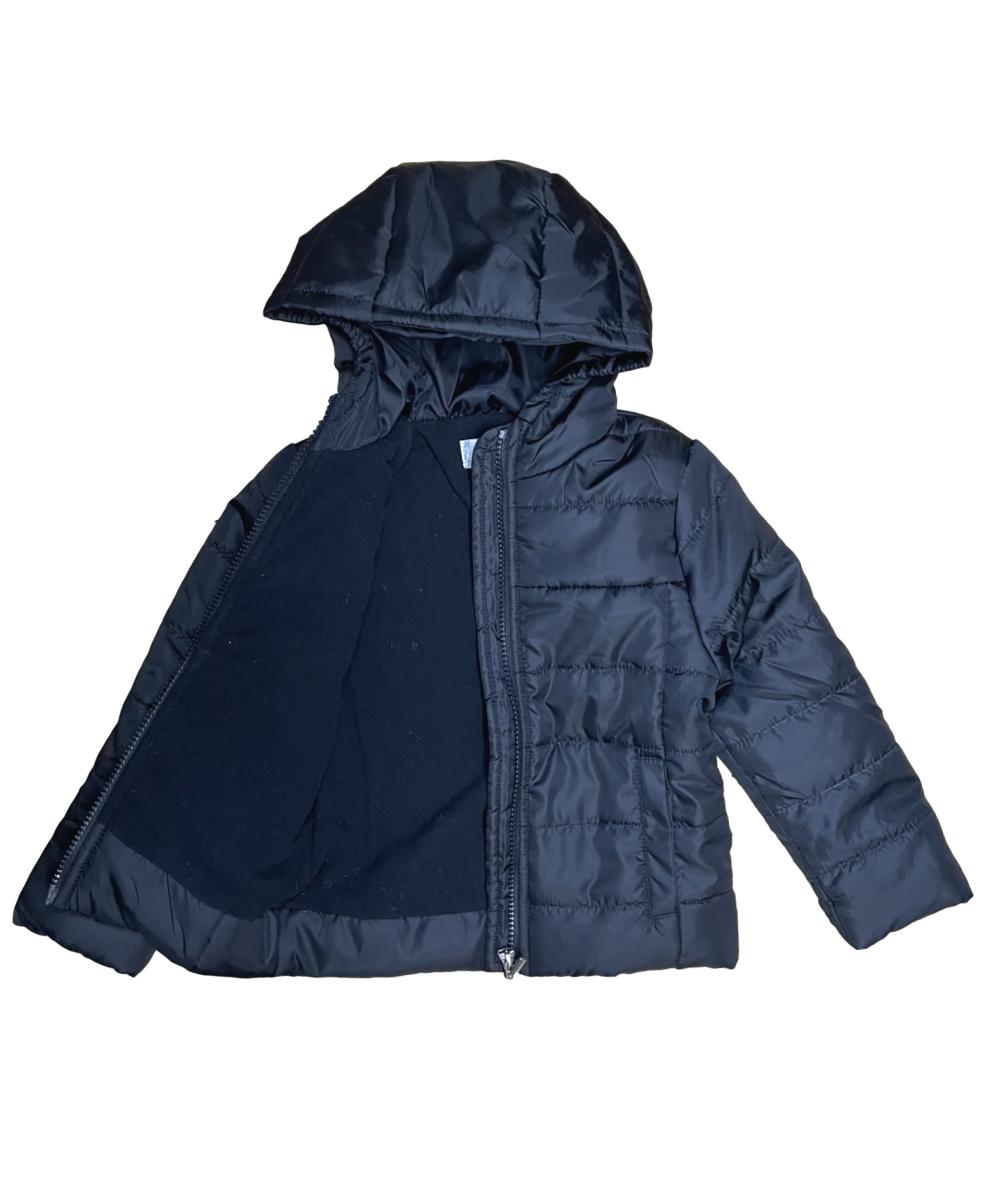 Boy's Zipper Hooded Puffer Jacket Polyester Fabric - Hooded, Water-Resistant, Navy, Black, Royal Blue, Red, D. Grey (1 Piece)
