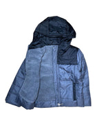 Boy's Zipper Hooded Puffer Jacket Polyester Fabric - Hooded, Water-Resistant, Navy, Black, Royal Blue, Red, D. Grey (1 Piece)
