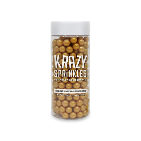 Krazy Sprinkles Gold Pearl 8mm Sprinkle Beads by Bakell