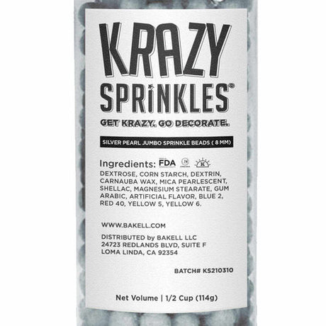 Krazy Sprinkles Silver Pearl 8mm Sprinkle Beads by Bakell