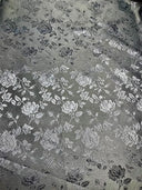 Rose Floral Jacquard Satin Fabric by the Yard 59/60″ Width