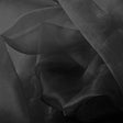 Black Sparkle Crystal Sheer Organza Fabric - Black, Sparkle, 60" Width