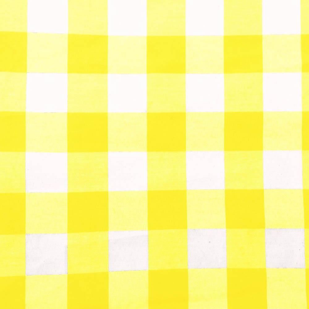 1″ One Inch Yellow Checkered Gingham Poly Cotton Fabric,