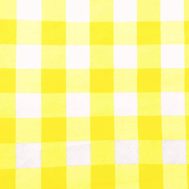 1″ One Inch Yellow Checkered Gingham Poly Cotton Fabric,