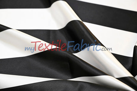3 Inch Stripe Charmeuse Satin Fabric - Red 3 Inch Stripe, 58/60" Width (1 Yard)