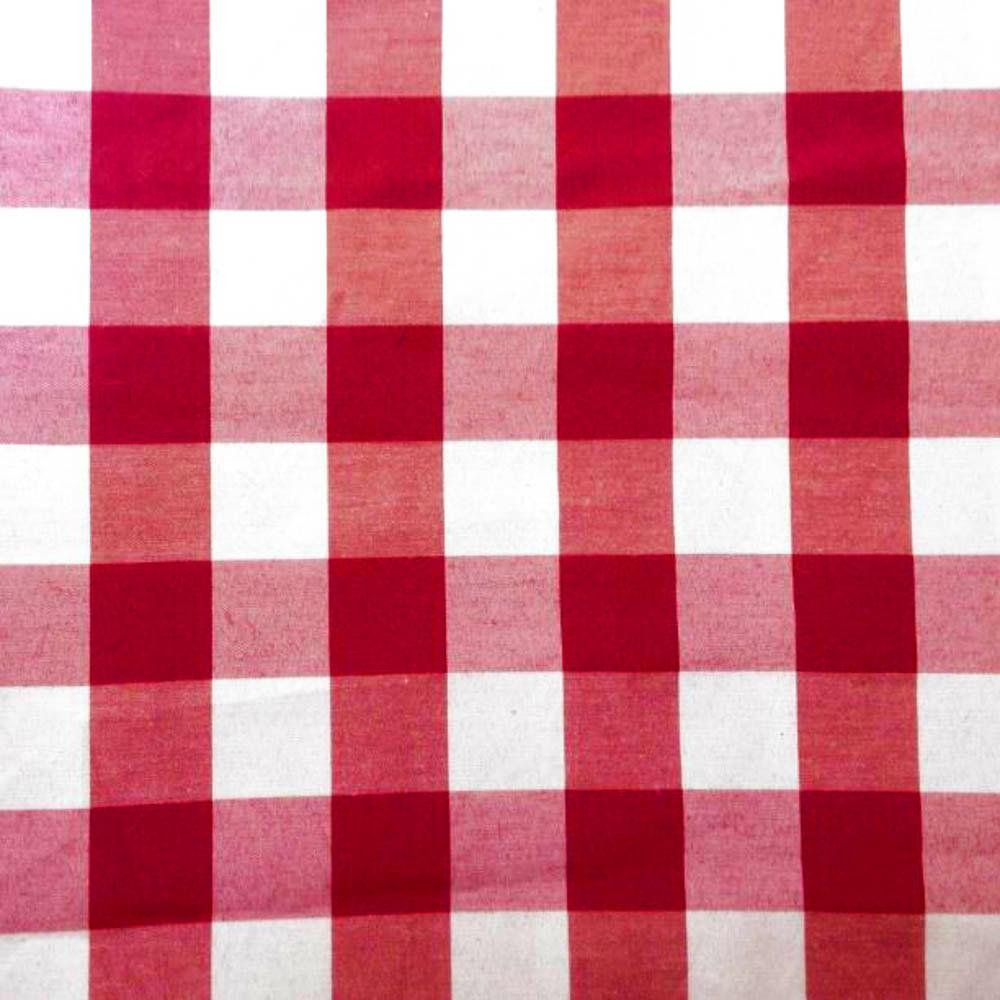 1″ One Inch Red Checkered Gingham Poly Cotton Fabric,