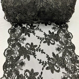 Sequin Lace Luxurious Fabric with Embroideries on Mesh by the Yard – Dresses, Gowns & Special Occasions 20" Width