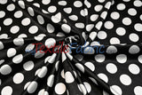 Polka Dot Charmeuse Satin Fabric - 58/60" Width, Multiple Colors, 1.5" Dots (1 Yard)