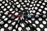 Polka Dot Charmeuse Satin Fabric - 58/60" Width, Multiple Colors, 1.5" Dots (1 Yard)
