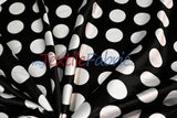 Polka Dot Charmeuse Satin Fabric - 58/60" Width, Multiple Colors, 1.5" Dots (1 Yard)
