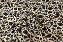 Black Calf Charmeuse Satin Fabric - Black Cow Print, 58/60" Width (1 Yard)