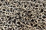 Black Calf Charmeuse Satin Fabric - Black Cow Print, 58/60" Width (1 Yard)