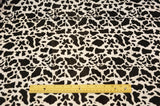 Black Calf Charmeuse Satin Fabric - Black Cow Print, 58/60" Width (1 Yard)