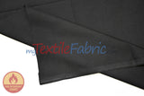 120 Inch Flame Retardant Black Cotton Sheeting Fabric - Black Solid Matte Finish, 120" Width (By The Yard)