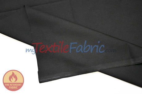 120 Inch Flame Retardant Black Cotton Sheeting Fabric - Black Solid Matte Finish, 120" Width (By The Yard)