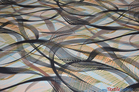 Galaxy Satin Fabric - Abstract Print, Ivory Magenta, 58/60" Width (Yards)