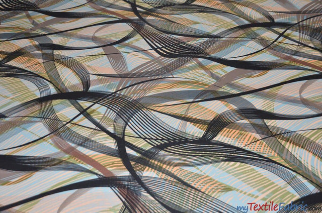 Galaxy Satin Fabric - Abstract Print, Ivory Magenta, 58/60" Width (Yards)