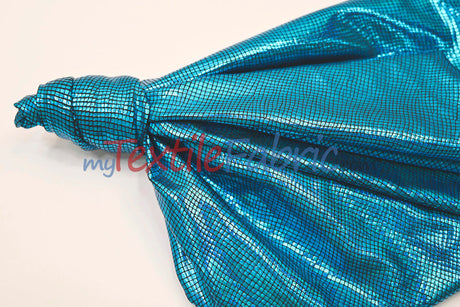 Metallic Snake Hologram Spandex Fabric - Black Silver, Black Turquoise, 58/60" Width (Yards)
