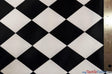 Harlequin Lamour Satin Polyester Fabric - Black White Harlequin Diamond Rhombus Print, 58/60" Width (Yards)