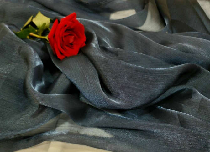 Navy Blue Organza Fabric