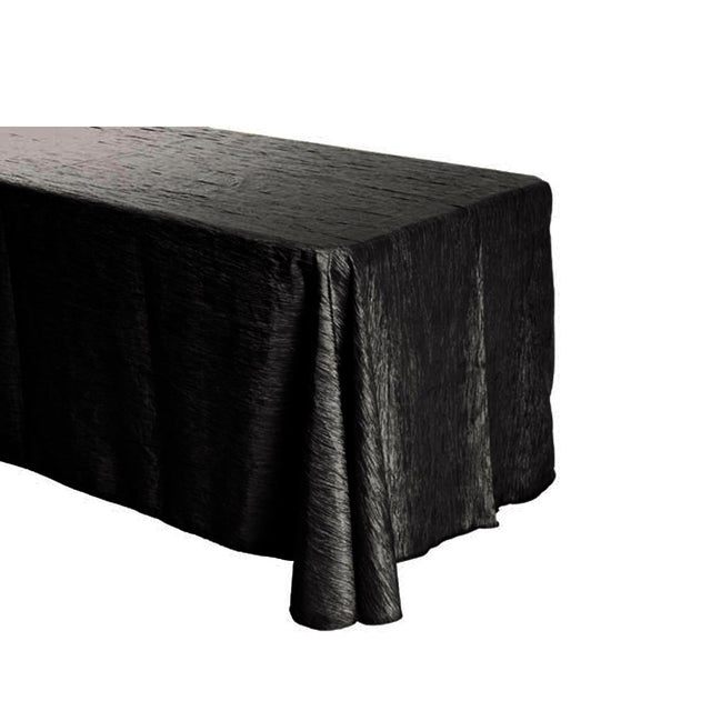 Black Crinkle Crushed Taffeta Rectangular Tablecloth 90 x 156″