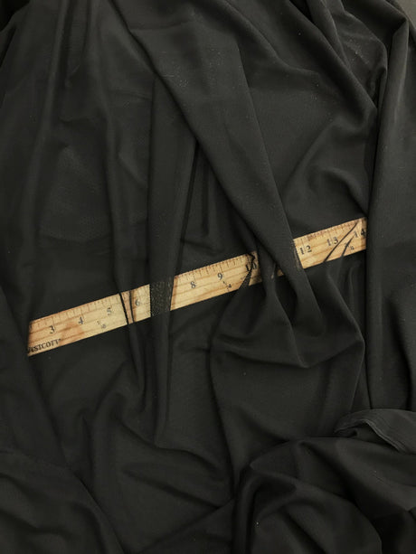 Power Mesh Nylon Spandex Fabric - Black, Sheer Mesh, 60" Width (1 Yard)