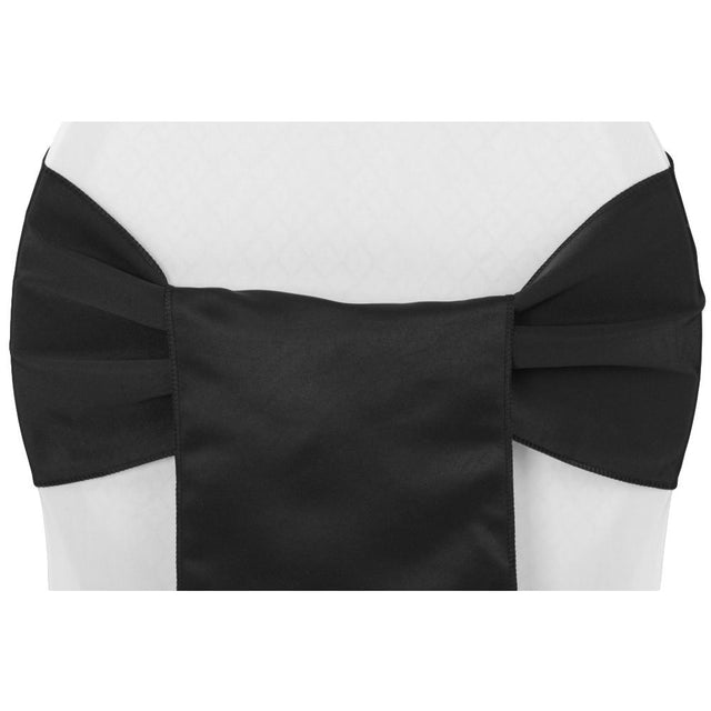(12 Pack ) Black Bridal Satin Sash