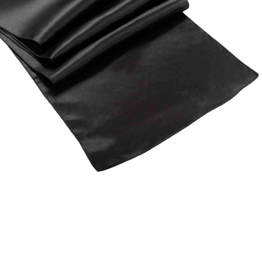 Black Bridal Satin Table Runner