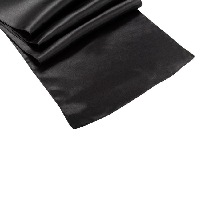 Black Bridal Satin Table Runner