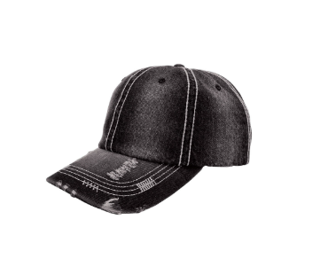Jean Cap Cotton Polyester Fabric - Black Denim Jean, Adjustable (One Size)