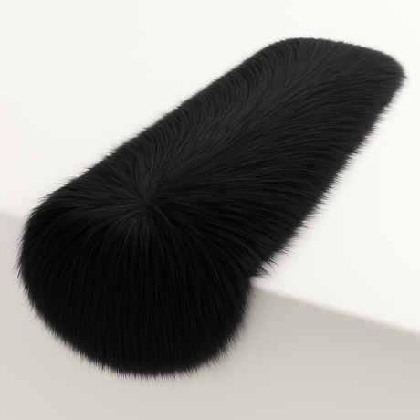 Faux Fur Table Runner Black
