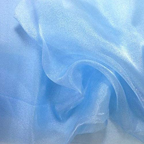 Blue Sparkle Crystal Sheer Organza Fabric - Blue Sparkle, 60" Width