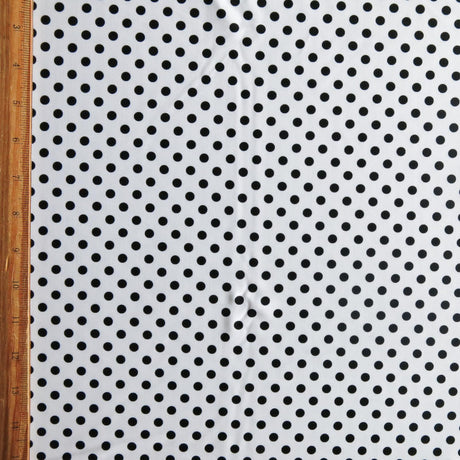 Swim Knit Black Eraser Polka Dots on White