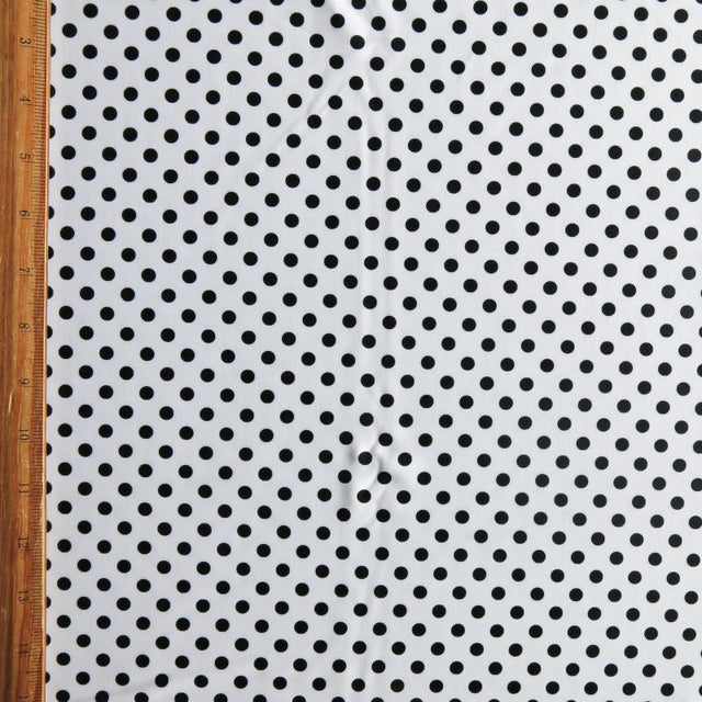 Swim Knit Black Eraser Polka Dots on White