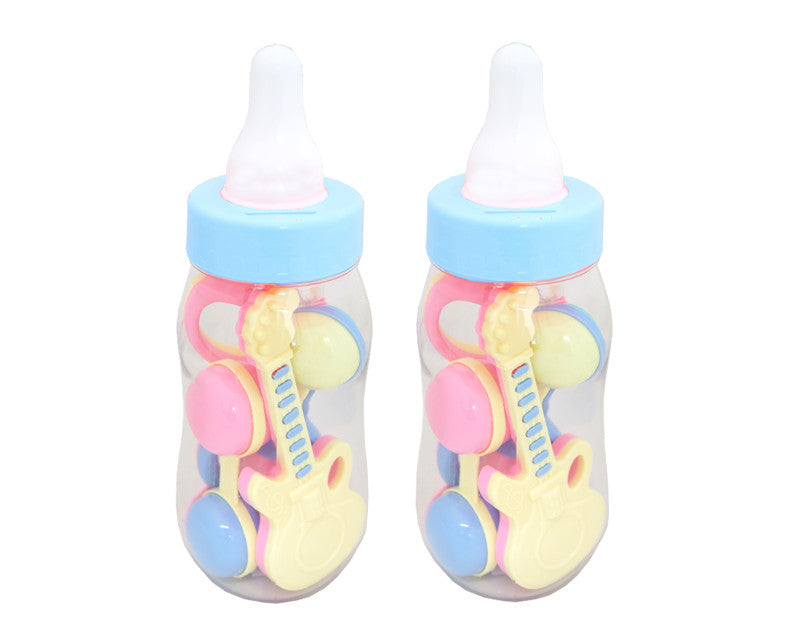 11" Blue Baby Shower Baby Bottle Bank with Rattle Decor - 1 Baby Bottle Bank