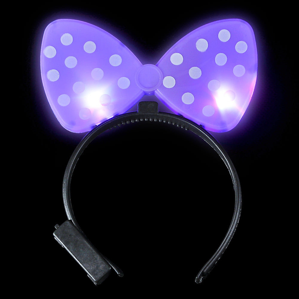 Light-Up Polka Dot Bow Headband (1 DZ)